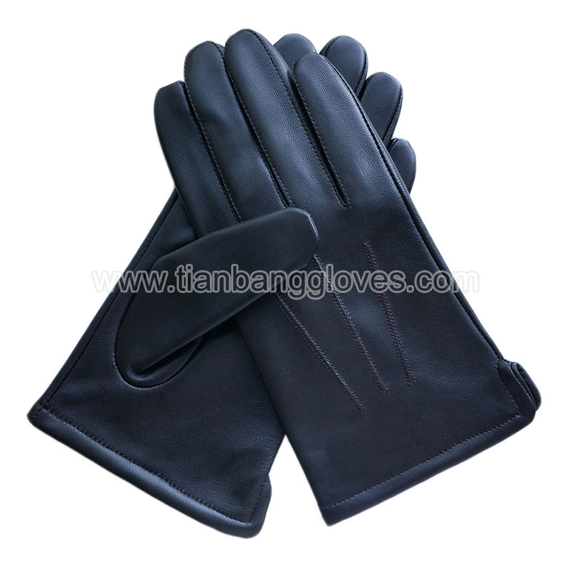 Fleece lined classic men's leather gloves