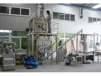 Powder mixing and filling machine