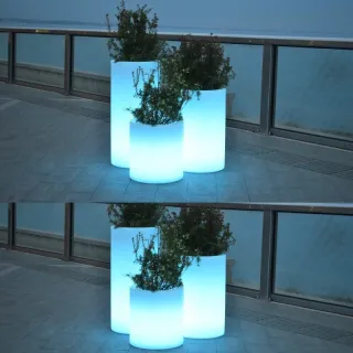 أواني بلاستيكية مزخرفة LED للنباتات / أواني نباتات بلاستيكية كبيرة