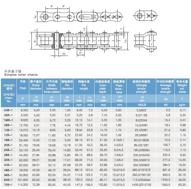 B Series Short Pitch Precision Roller Chain