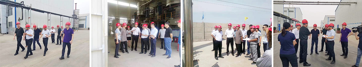 City leaders inspect the factory