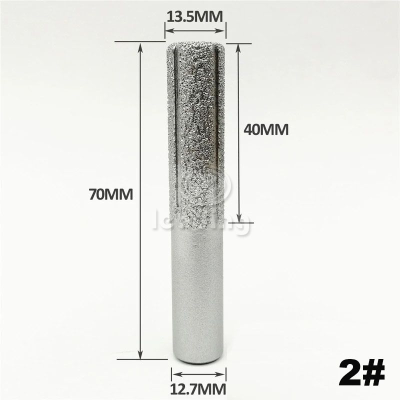 Алмазная фреза с вакуумной пайкой (прямой резец) с хвостовиком 1/2 дюйма