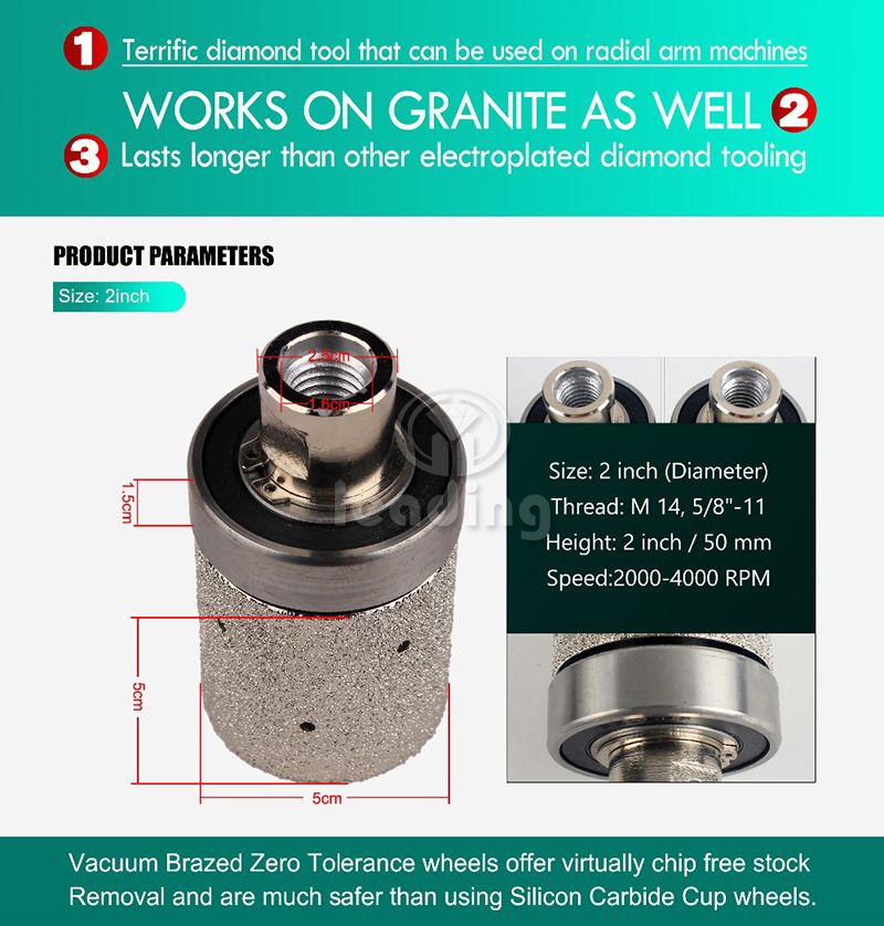 Vacuum Brazed Z Vanity Drum Wheels with Bearing