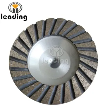 Aluminium Turbo Diamond Grinding Cup Wheels dengan utas M14 atau 5/8 