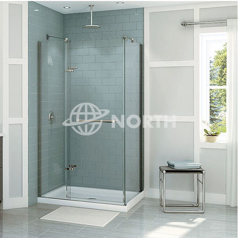 Frameless Tempered Sliding Glass Shower Door For Bathroom