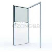 #50 Half glass swing door with colored GI panel (door leaf thickness 50mm)