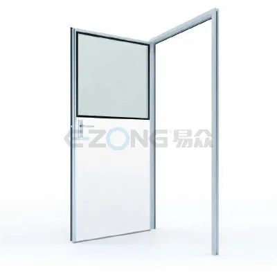#50 Half glass swing door with colored GI panel