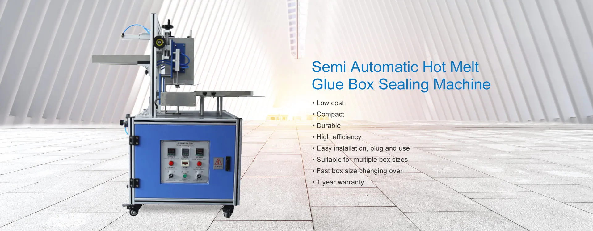 Semi-Automatic Hot Melt Glue Box Sealing Machine