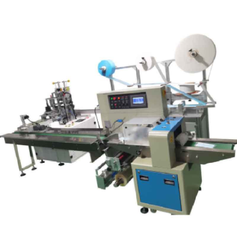 Automatic servo surgical mask machine integrated with packaging machine