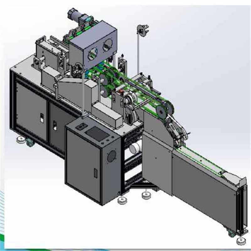 Automatic high speed tie on mask machine