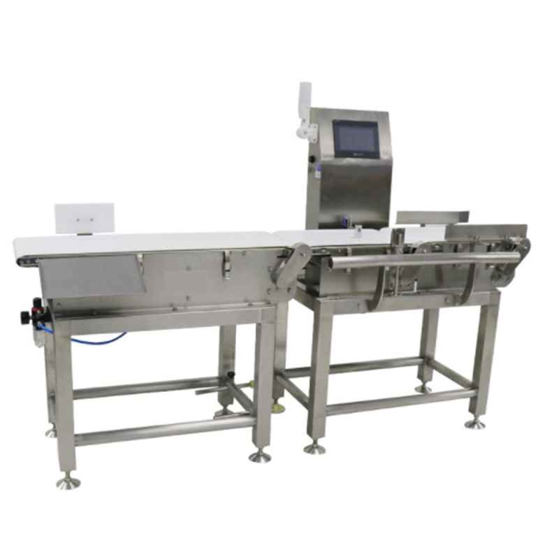 Inline check weighing machine with rejector