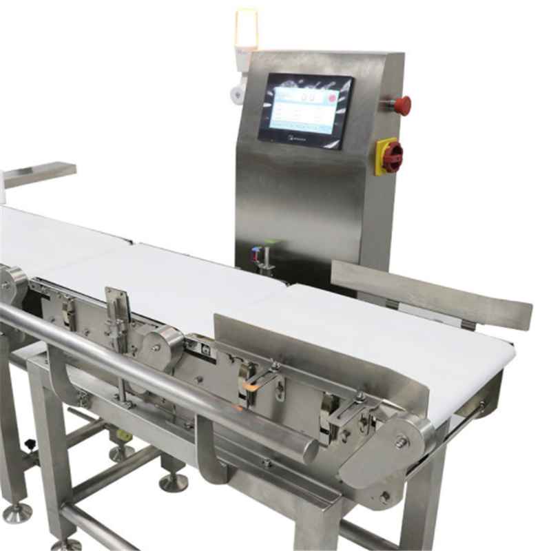 Inline check weighing machine with rejector