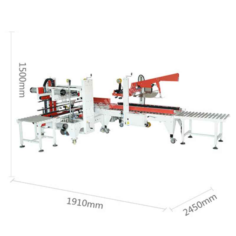 Automatic H shape 4 corner edge carton sealing taping machine