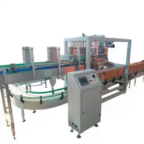 Automatic drop type bottle case packing machine