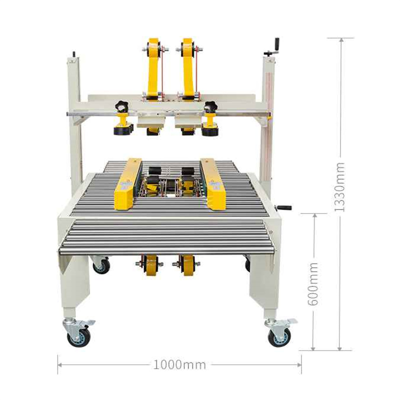 Carton two taping each side top bottom tape shut machine