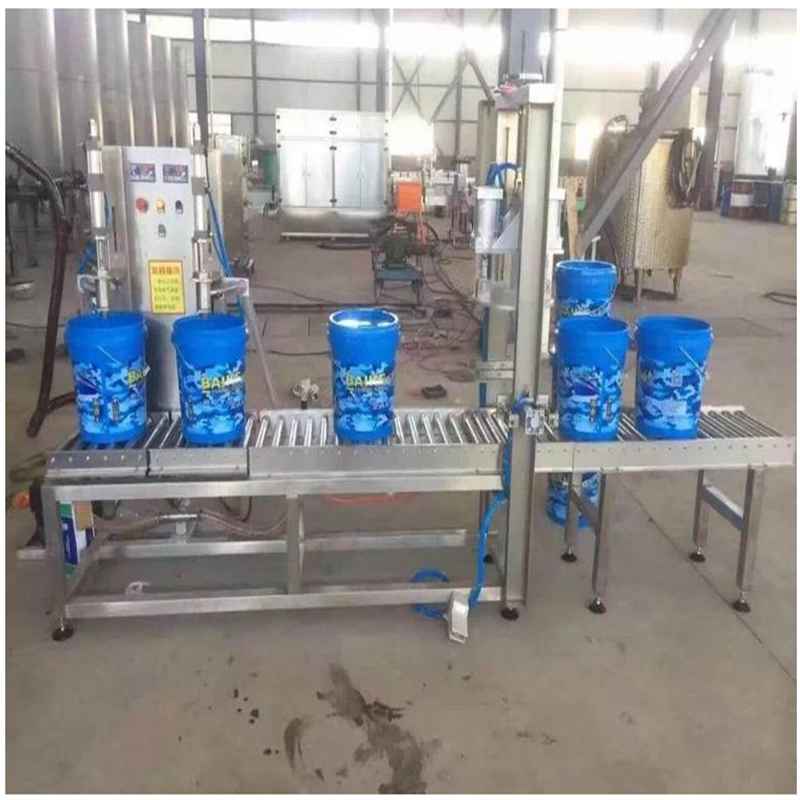 Automatic dual head 5-25L bucket pail filling capping machine