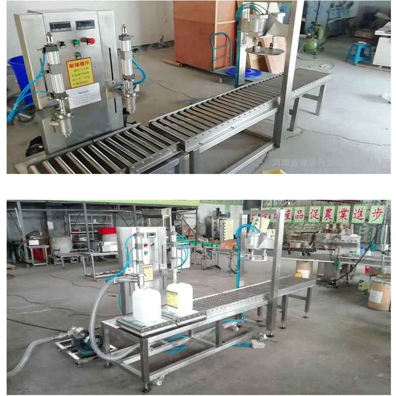 Automatic dual head 5-25L bucket pail filling capping machine