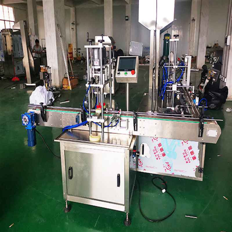 Automatic inline capping machine with bowl caps feeder