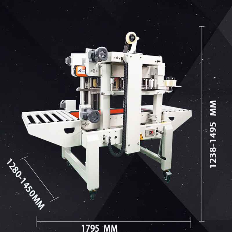 Automatic foam box top sides lid tape shut machine