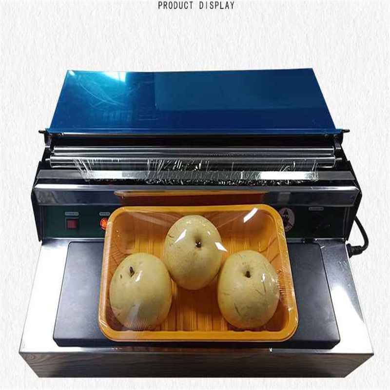 Manual tray cling film wrapping machine