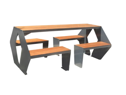 Carbon Steel Picnic Table with Bench