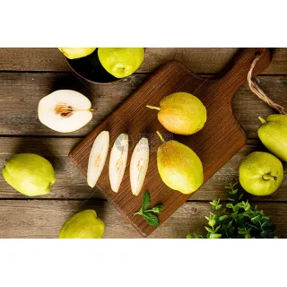 The taste of pears is both sweet and tart, with a subtle aroma that makes them a popular fruit for snacking or as a dessert ingredient. The flavor can vary depending on the type of pear, with some being sweeter than others.