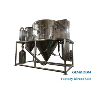 A spray dryer is a machine used in the food and chemical industries to turn liquids into powders.