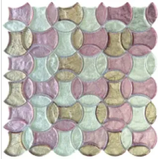 Pink Mixed Laser Cutting Glass Tiles Mosaic