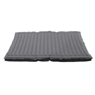 Enjoy a restful night's sleep on a rubberized air mattress that offers superior support and cushioning.