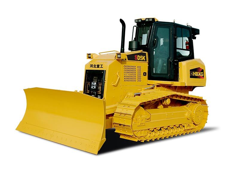 The bulldozer, a titan of the construction site, asserts its dominance with every rumble of its engine, clearing paths and leveling land with unwavering strength.