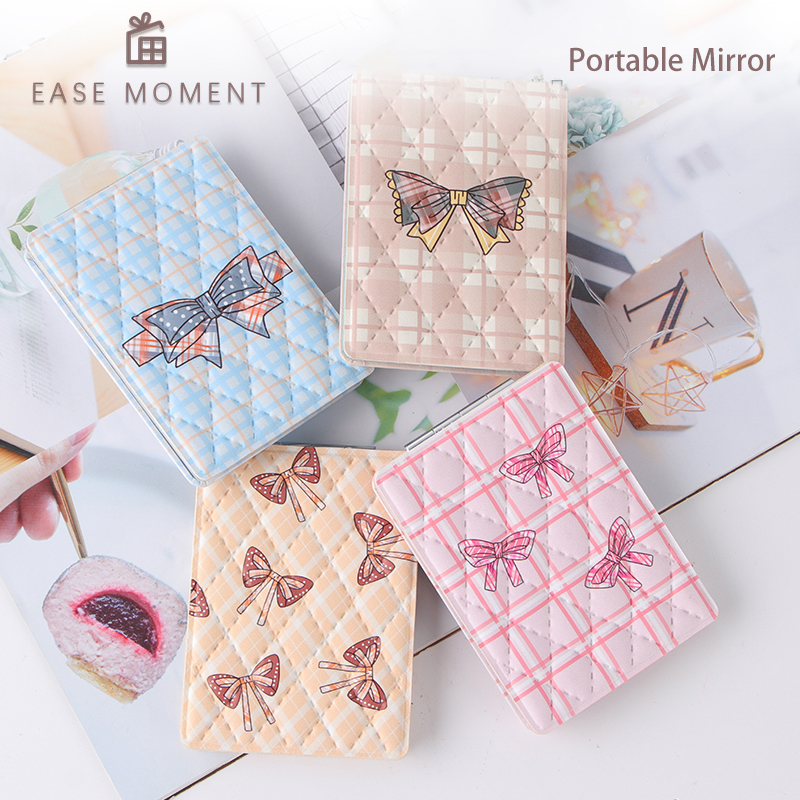 Diamond-shaped plaid pattern rectangular double sides mirror