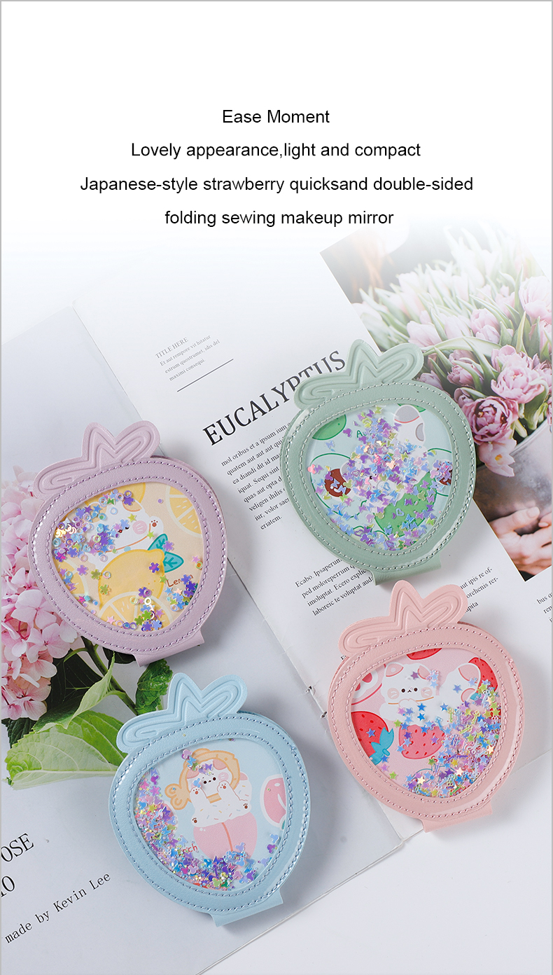 Sewing make-up quicksand  double-sided Portable Mirror