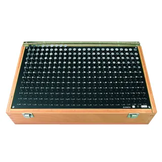 High Precision Custom Built Pin Gauge Sets to suit Customer specified size ranges and incremental steps for use in quality control or checking/setting measuring instruments. The number of pins in a set can range from 6 to 250. The pins are produced to ANS