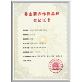 Product Registration certificate of non-major crop varieties 2