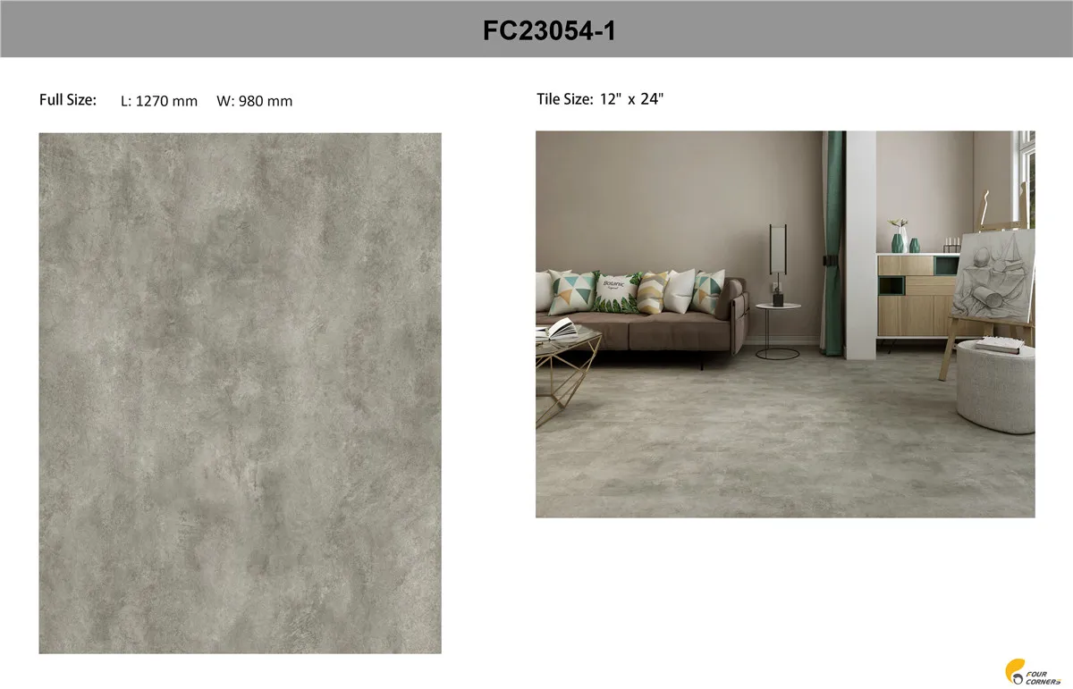 Cement Color Design Luxury Vinyl Tiles for Indoor Decoration