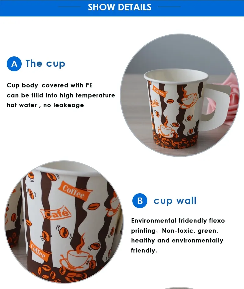Custom Paper Cup 7 oz With Handle