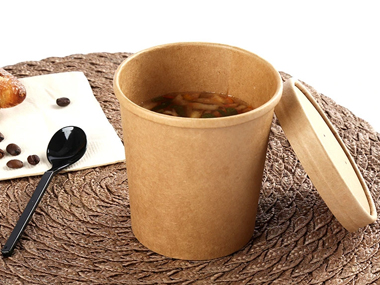Disposable Kraft Soup Cup Soup Bowl with Paper Lid