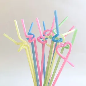 Flexible Biodegradable Eco Friendly Plastic Bar Party Drinking Straws