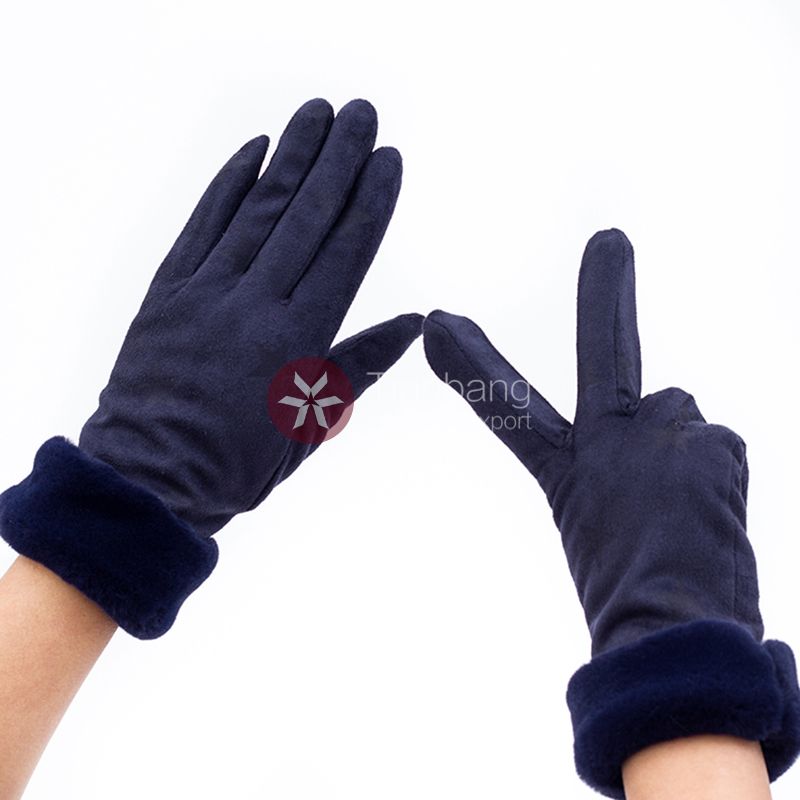 手袋 Blue Suede Gloves with Giglio Gucci Blue Suede Gloves with Giglio - Runway Catalog