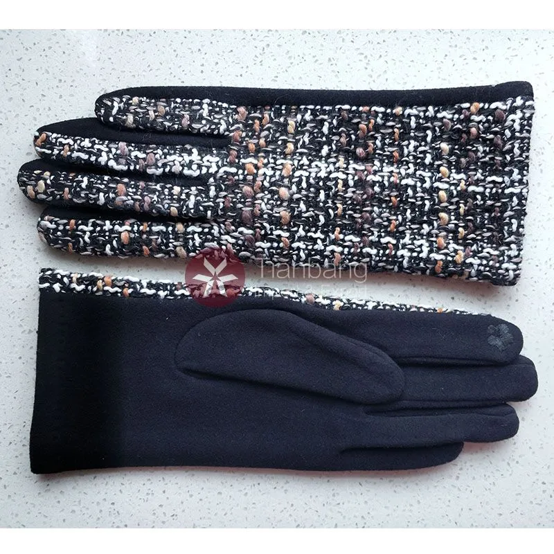 fashion women's gloves with tweed