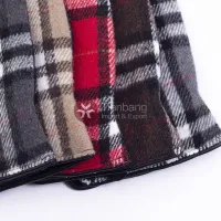 fashion women's leather gloves with plaid