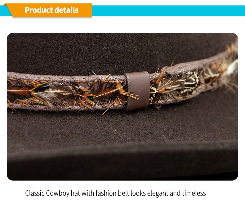 高品質の100％オーストラリアウールフェルトカウボーイハット