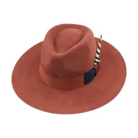 Flat Brim Fine Wool Felt Hats Wide Brim Fedora Hats