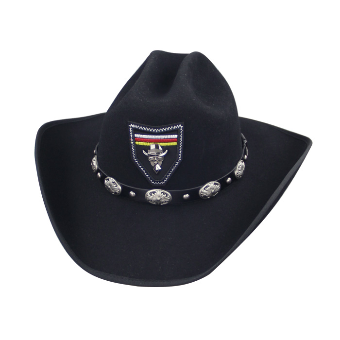 Large Brim Wool Felt Black Cowboy Hat