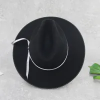 Black Pinched Crown Wool Fedora Hat