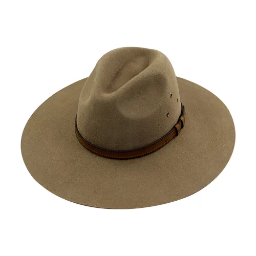 100% Australian Wool Fedora Hat Wide Flat Brim