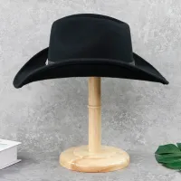 100%Wool Felt Black Western Cowboy Hat