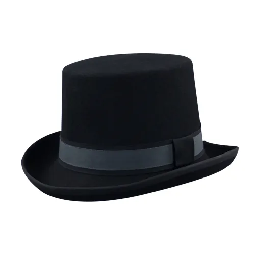 Handmade Black Top Hat 100% Australian Wool
