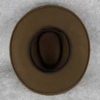 Brown Hat Belt Decoration Wool Fedora Hat