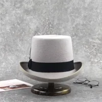 100% Grey Color Rabbit Top Hat Top Felt Hats Rabbit Hats